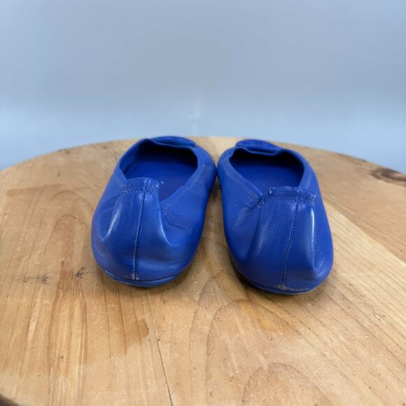Tory Burch Minnie Travel Ballet Flats Womens Size 9.5 M Shoes Blue Leather - Picture 4 of 10